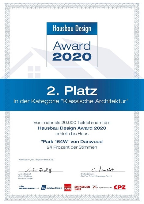 Nagroda w konkursie Hausbau Design Award 2020